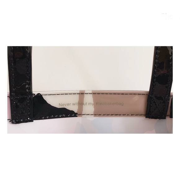 NWT TED BAKER Retro Flood Black Printed Icon Small Double Handle Tote Bag - Picture 4 of 8